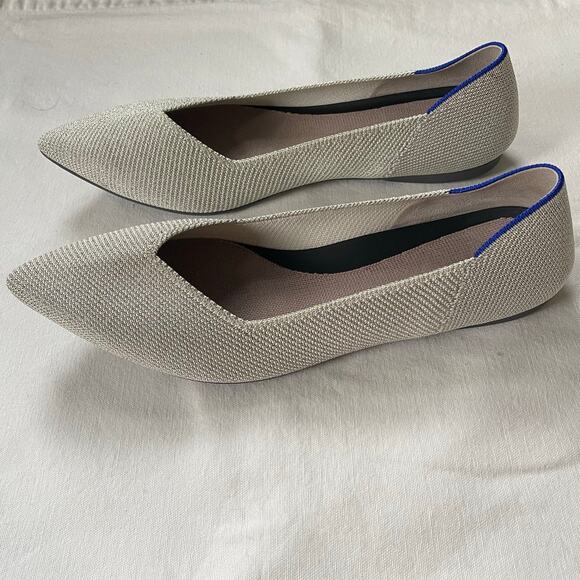 Rothy’s 'The Point' Flax Birseye Flats Women's 11 Knit Ballet Flats Comfort - Picture 2 of 6